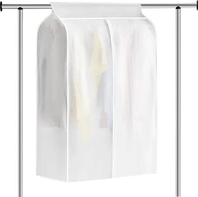 Produktbild von Staubdichte Kleidersäcke 80 x 50 x 120 cm mit Reißverschluss, Transparent, Mottenfestes PEVA-Gewebe - Set von 5