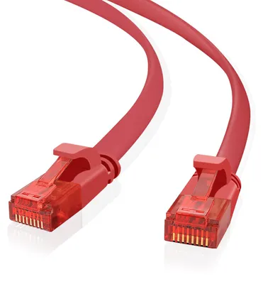 Produktbild von helos ultra flaches Patchkabel U/UTP Cat 6 rot 0,5m