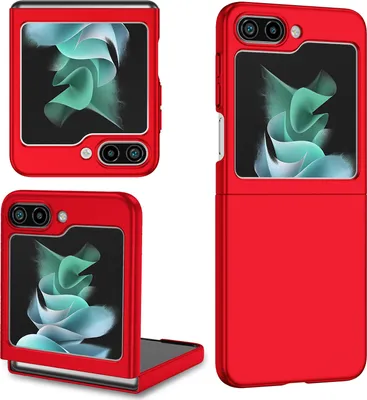 Image de Etui pour Samsung Galaxy Z Flip 5, étui fin et dur en PC résistant aux rayures, rouge