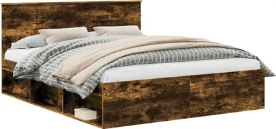 Immagine prodotto di vidaXL Struttura letto in rovere affumicato 160 x 200 cm in legno di pino massiccio