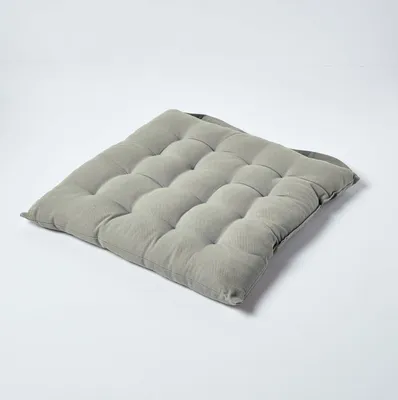 Obrázek produktu pro HOMESCAPES polštář na židli 40x40 cm šedý - venkovní/venkovní polštář na sezení s bavlněným potahem, pratelný polštář na sezení