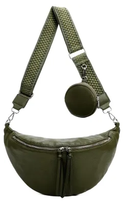 Produktbild von Damen Tasche Brusttasche Bauchtasche Hüfttasche Crossbody Uni Schultertasche Umhängetasche Kunstleder Gürteltasche Crossover Slingtasche Reise Bag Dunkelgrün