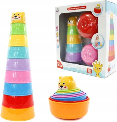 Produktbild von Stapelbecher Pyramide Bunt - Badespielzeug & Sandspielzeug - Motorik Lernspielzeug