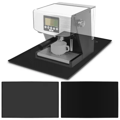 Productafbeelding van Barista Matte - Antislip en hittebestendige ondergrond voor koffiemachines - Met rand - 47x29,7 cm - Zwart
