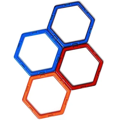 Produktbild von Magnetische Bausteine Sechsecke, 4 Stk. Ersatzteile, kleines Set