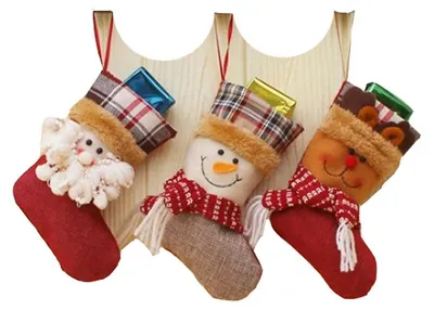 Produktbild von 3 Stück Weihnachtsmannstiefel zum Befüllen des Weihnachtsstrumpfs als Weihnachtsdekoration
