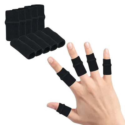 Produktbild von Fingerschützer Fingerbandagen Fingerhülsen - Kompression - Schwarz - 10 Stück - Für Sport und Gaming