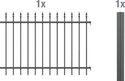 Zdjęcie produktu dla Alberts 510367 Zestaw przedłużający Chaussee, do wbetonowania, antracyt, wysokość 100 cm, długość 2 m