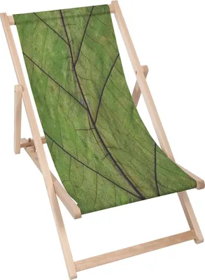 Produktbild von Dreamroots Liegestuhl klappbar Holz bis zu 130 kg, Sonnenliege klappbar mit 3-stufiger Neigungsregulierung der Rückenlehne, Green Leaf Blade