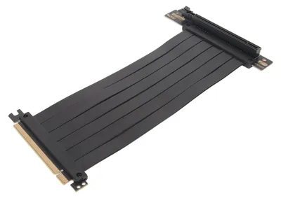 Obrázek produktu pro PCIe 3.0 x16 propojovací kabel, vysokorychlostní, ohebný, 90° prodlužovací kabel pro grafickou kartu, černý, 20 cm / 7,9 palce