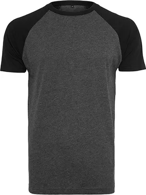 Obrázek produktu pro Build Your Brand BY007 | Pánské tričko Raglan Contrast - barva: Black/Charcoal (Heather) - velikost: 5XL