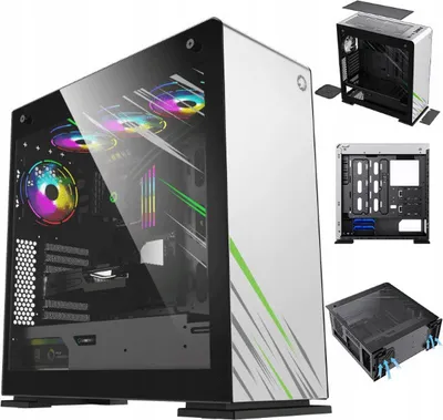 Produktbild von COIL PC-Gehäuse, Vega Pro, Mid-Tower ATX, gehärtetes Glas, ARGB 12cm oder 14cm, Weiß