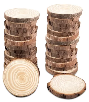 Image de 18 disques en bois, d'un diamètre de 7 à 10 cm, sans trou