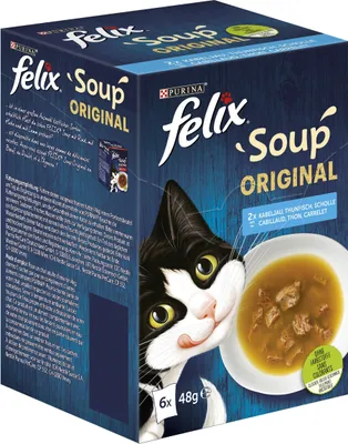 Produktbild von FELIX Soup, Suppe mit zarten Stückchen, Geschmacksvielfalt aus dem Wasser, 6erPack à 48g (1er Pack (6 x 48g))