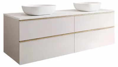 Produktbild von Waschtisch mit Unterschrank ONE mit 4 Schubladen Kaschmir 120x50x46 hängend Badmöbel Badezimmer Badezimmermöbel