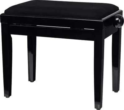 Produktbild von Classic Cantabile Pianobank Schwarz-Hochglanz (Höhenverstellbar von 47-56cm, Spindelmechanik, Sitzfläche 55 x 32cm, schwarzer Velourbezug, stabil)
