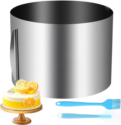 Produktbild von Verstellbarer Tortenring, Backring aus Edelstahl, hitzebeständiges Backgitter