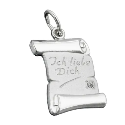 Produktbild von Anhänger 21x14mm Schriftrolle -Ich liebe Dich- Silber 925 silber 21x14mm