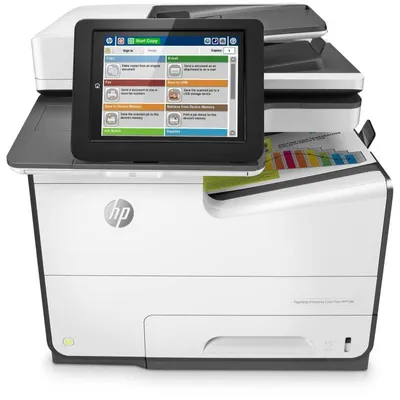 Produktbild von HP PageWide Enterprise Color MFP 586dn, Thermal Inkjet, Farbdruck, 2400 x 1200 DPI, A4, Direktdruck, Schwarz, Weiß