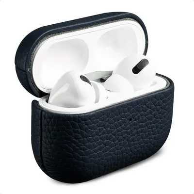 Image de Étui Accezz Echt Leren pour les Apple AirPods Pro - Bleu foncé