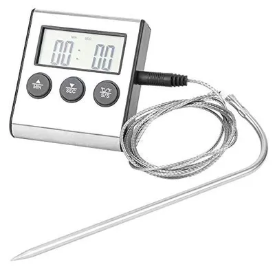 Digitales Fleischthermometer mit LCD, -50 bis 300 °C, Timer