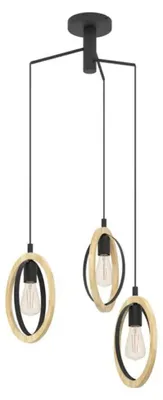 Produktbild von EGLO Basildon, Schwarz, Braun, Schwarz, Braun, Stahl, Holz, Oval, Schwarz, Drinnen
