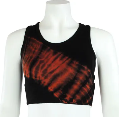 Produktbild von Crop Top - Racerback - Batik - Tread - schwarz - rot-zinnoberrot