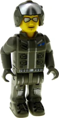 Produktbild von 1x Lego Figur 4 Juniors Jack Stone Mann Res-Q Pilot grau 4620 4617 js014