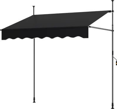 Produktbild von GOPLUS Klemmmarkise, Markise Balkon ohne Bohren, Markise mit Handkurbel, höhenverstellbar & UV-beständig, Outdoor einziehbare (Schwarz,250 cm)