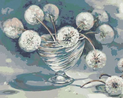 Produktbild von Diamondi - Diamond painting - PUSTEBLUMEN IN GLASVASE, 40X50 cm, ohne Keilrahmen