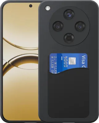 Produktbild von Geeignet für Oppo Find X8 Phone Case mit Silikon-Kartenhalter - Flexible Back Cover Case Silikon TPU mit Silikon Cardslot - Schwarz - Smartphonics