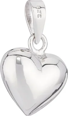 Produktbild von klassisches mini Herzanhänger 925 Silber glanz 11x10mm massives Herzchen Amulett