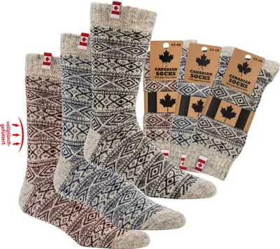 Produktbild von 1 Paar"Canadian Socks" THERMO-Wollsocken Norweger Socken  Gr. 39/42 natur blau