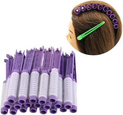 Produktbild von 20 Stück kleine selbsthaftende Lockenwickler für Salon, Friseur und Frauen in Lila