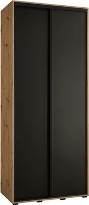 Produktbild von MEBLE KRYSPOL Cannes 1 Schrank mit 2 Schiebetüren - 205,2x110x60 cm - Artisan Schwarz Schwarz
