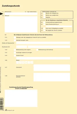 Produktbild von RNK Verlag Vordruck "Zustellungsurkunde" DIN A4 100 Stück