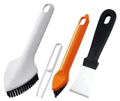 3-teiliges Reinigungsbürsten-Set mit Spatel, 3-in-1, für Küche & Bad