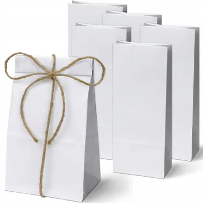 Produktbild von Allbag Blockbodenbeutel weiß 5 Stück 19x13x37 cm praktisch