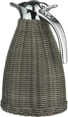 Produktbild von IB Laursen Thermoskanne Grau Poly-Rattan Geflecht 1,5 Liter Isolierkanne