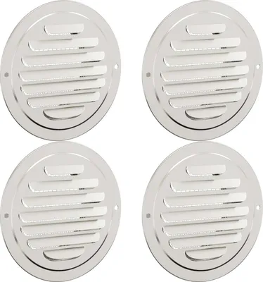 Produktbild von vidaXL Lüftungsgitter 4 pcs Silber 80 mm Edelstahl