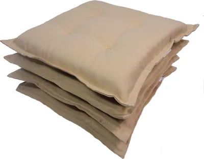 Produktbild von Rattani Set 4 x Stuhlkissen/Sitzkissen Inka 40 x 40 cm Dicke 6 cm, Fb. beige, Polyester
