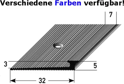 Produktbild von Anstoßprofil "Newbridge" Anstoßleiste für Designbeläge (doppelseitig), 3 / 5 mm Einfasshöhe, Aluminium eloxiert, gebohrt, Typ 29-bronze hell