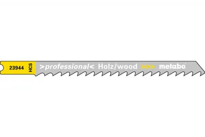 Produktbild von METABO 5 U-Stichsägeblätter, Holz, Serie "professional", 82/ 4,0 mm, HCS, Universalschaft (623944000)