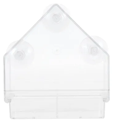 Imagen del producto de Comedero colgante para pájaros, apto para interiores y exteriores, de plástico transparente, ideal para alimentar a pájaros pequeños