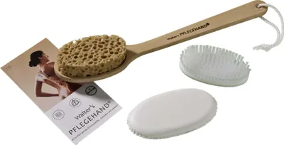 Produktbild von Walter's PFLEGEHAND im Set,(Stiel,Kissen,Schwamm,Bürste),
