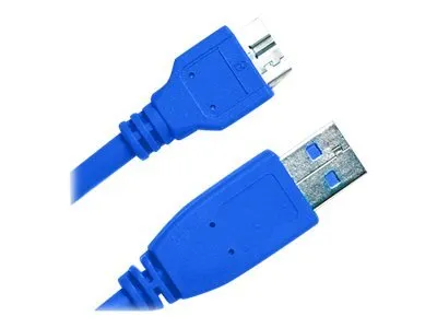 Imagen del producto de Cable USB 3.0, conector tipo A a conector Micro B, 0,5 metros, velocidad SuperSpeed, doble blindaje, color azul