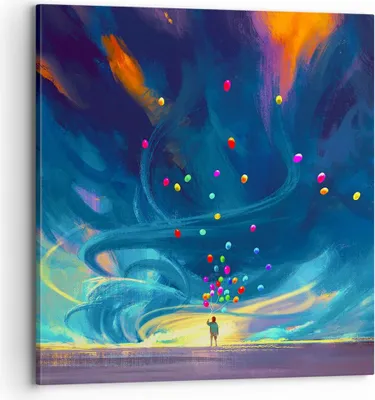 Produktbild von Bild auf Leinwand - Leinwandbild - Abstraktion Ballon - 70x70cm - Wand Bild - Wanddeko - Wandbilder - Leinwanddruck - Bilder - Kunstdruck - Wanddekoration - Leinwand bilder - Wandkunst - AC70x70-3714