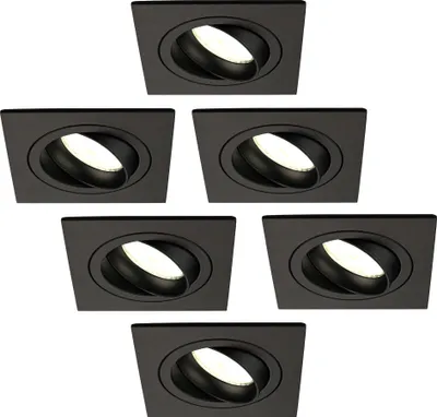 Produktbild von Ledvion LED Einbaustrahler 6er Set Schwarz 3W dimmbar Neutralweiss