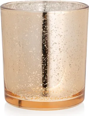 Obrázok produktu pre Sklenená sviečka, zlatá farba, s priehľadnými detailmi, 200 ml