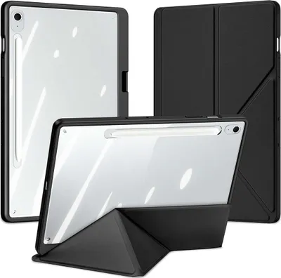 Produktbild von Hülle mit Klappe für Galaxy Tab S10 FE Plus, Dux Ducis Magi, Transparent und Schwarz